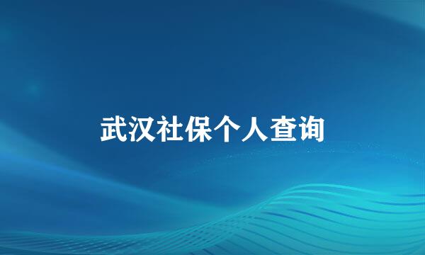 武汉社保个人查询