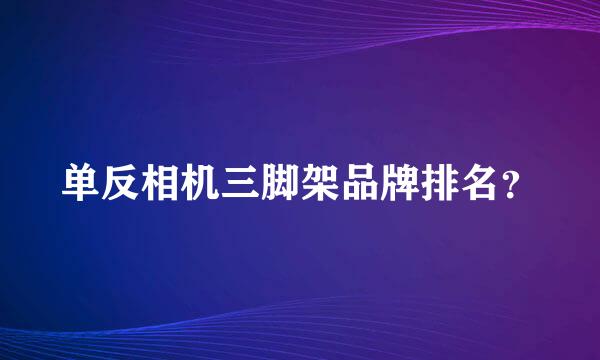 单反相机三脚架品牌排名？