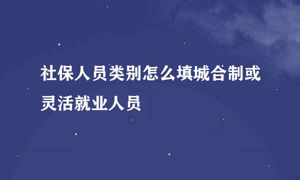 社保人员类别怎么填城合制或灵活就业人员