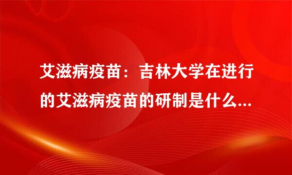 艾滋病疫苗：吉林大学在进行的艾滋病疫苗的研制是什么原理？只说理论就行了。