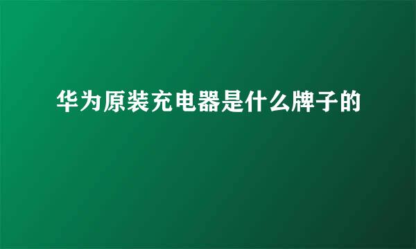 华为原装充电器是什么牌子的