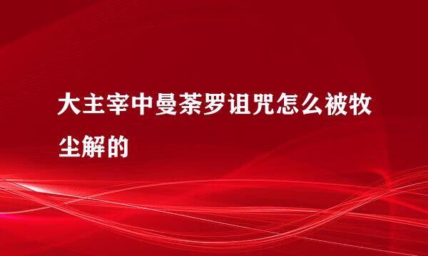 大主宰中曼荼罗诅咒怎么被牧尘解的