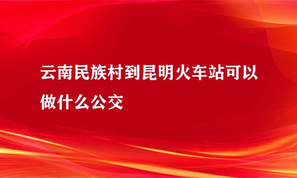 云南民族村到昆明火车站可以做什么公交