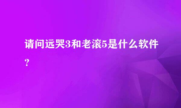 请问远哭3和老滚5是什么软件？