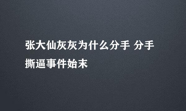 张大仙灰灰为什么分手 分手撕逼事件始末