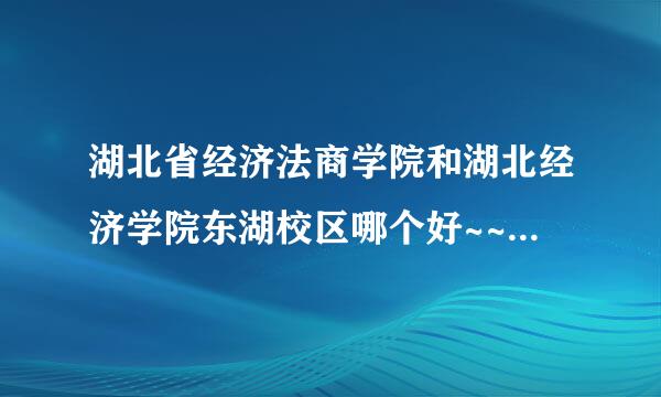 湖北省经济法商学院和湖北经济学院东湖校区哪个好~~哪为好心人能告诉下~~~~