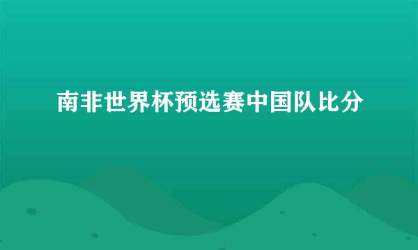 南非世界杯预选赛中国队比分