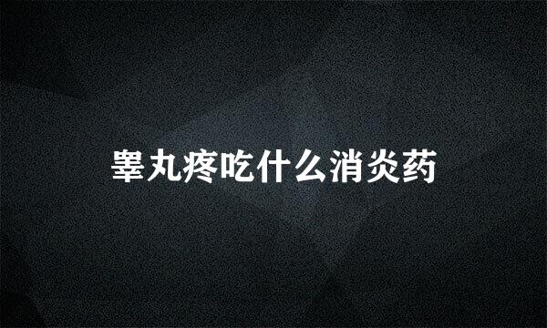 睾丸疼吃什么消炎药