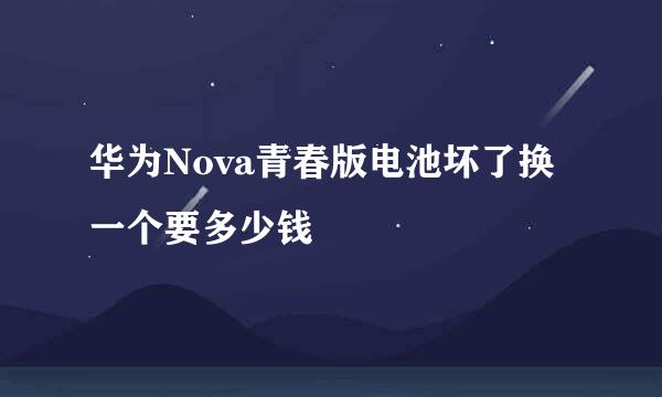 华为Nova青春版电池坏了换一个要多少钱