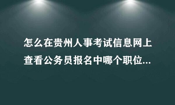 怎么在贵州人事考试信息网上查看公务员报名中哪个职位报了多少人