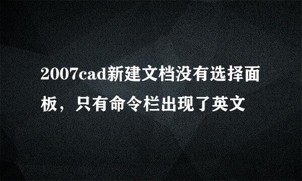 2007cad新建文档没有选择面板，只有命令栏出现了英文