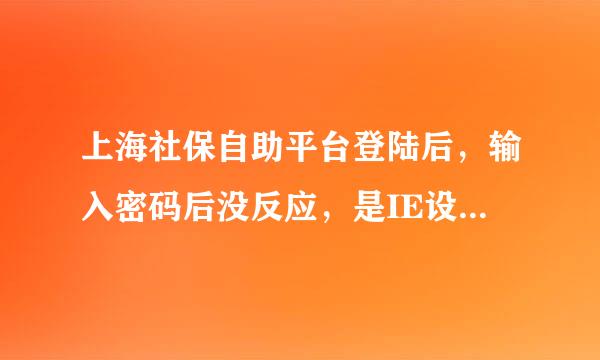 上海社保自助平台登陆后，输入密码后没反应，是IE设置的问题吗？怎么解决？