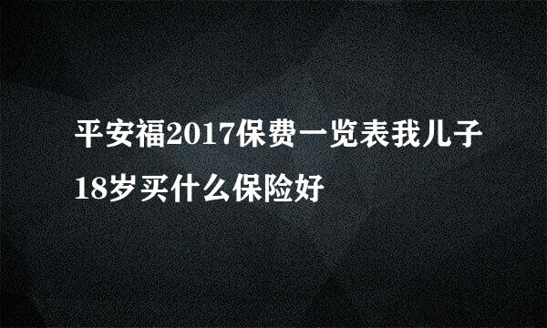 平安福2017保费一览表我儿子18岁买什么保险好