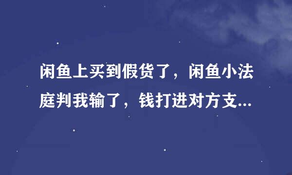 闲鱼上买到假货了，闲鱼小法庭判我输了，钱打进对方支付宝账号里了。我该如何维权