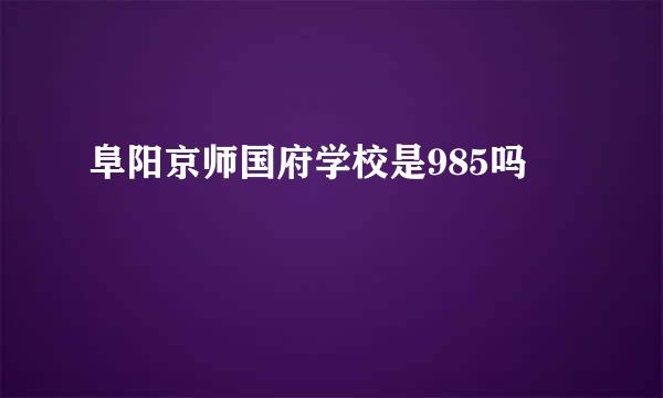 阜阳京师国府学校是985吗