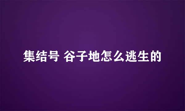 集结号 谷子地怎么逃生的