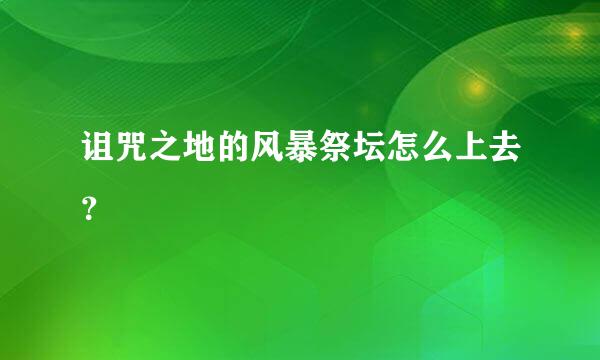 诅咒之地的风暴祭坛怎么上去？