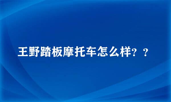 王野踏板摩托车怎么样？？