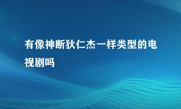 有像神断狄仁杰一样类型的电视剧吗