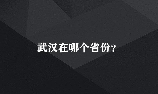 武汉在哪个省份？