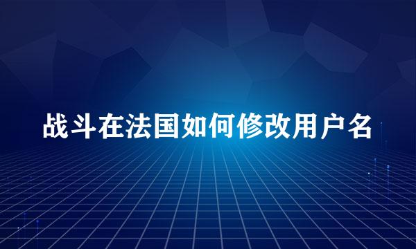 战斗在法国如何修改用户名