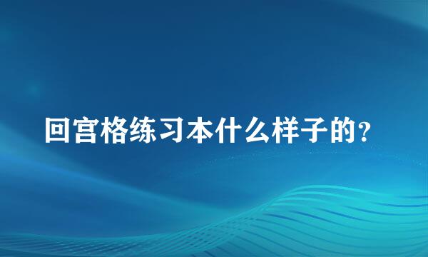 回宫格练习本什么样子的？