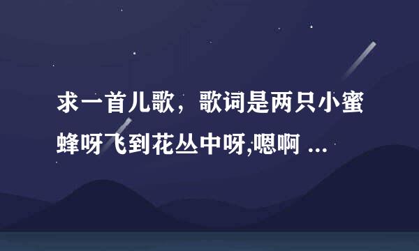 求一首儿歌，歌词是两只小蜜蜂呀飞到花丛中呀,嗯啊 嘟嘟你的嘴！ 觉得找了好久没找到，拜托大家了！