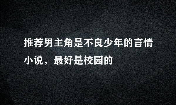 推荐男主角是不良少年的言情小说，最好是校园的