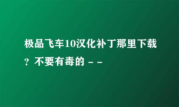 极品飞车10汉化补丁那里下载？不要有毒的 - -