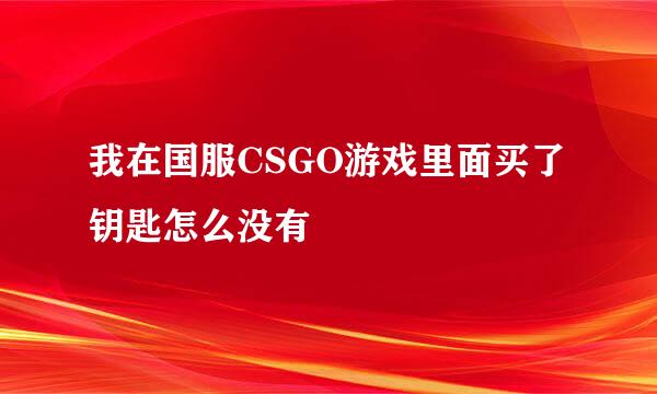 我在国服CSGO游戏里面买了钥匙怎么没有