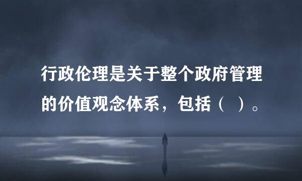 行政伦理是关于整个政府管理的价值观念体系，包括（ ）。