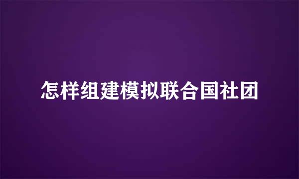 怎样组建模拟联合国社团