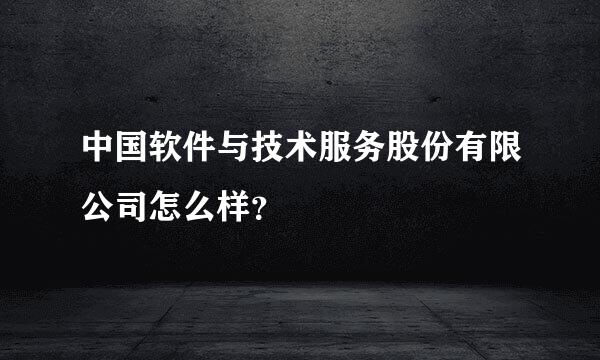 中国软件与技术服务股份有限公司怎么样？