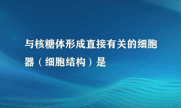 与核糖体形成直接有关的细胞器（细胞结构）是