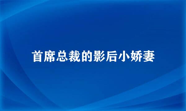 首席总裁的影后小娇妻