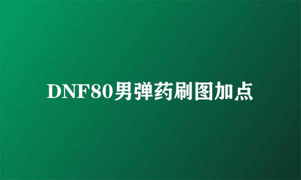 DNF80男弹药刷图加点