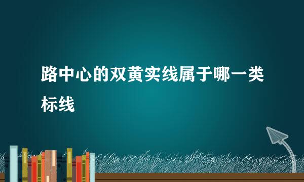 路中心的双黄实线属于哪一类标线