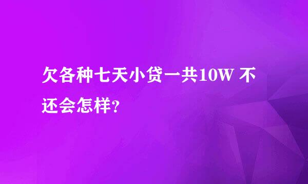 欠各种七天小贷一共10W 不还会怎样？