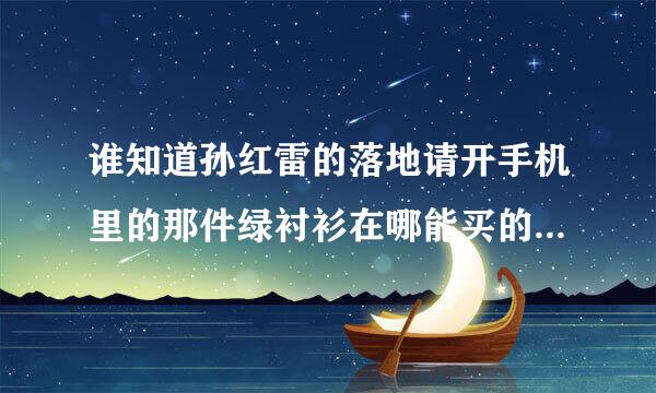 谁知道孙红雷的落地请开手机里的那件绿衬衫在哪能买的到呢?????