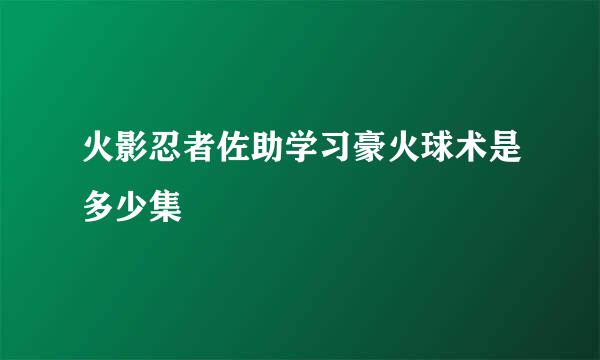 火影忍者佐助学习豪火球术是多少集