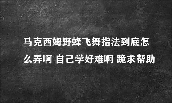 马克西姆野蜂飞舞指法到底怎么弄啊 自己学好难啊 跪求帮助