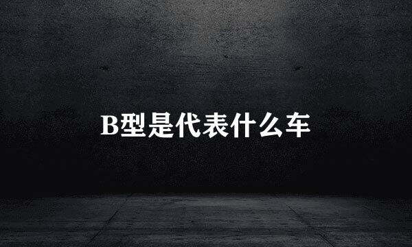 B型是代表什么车