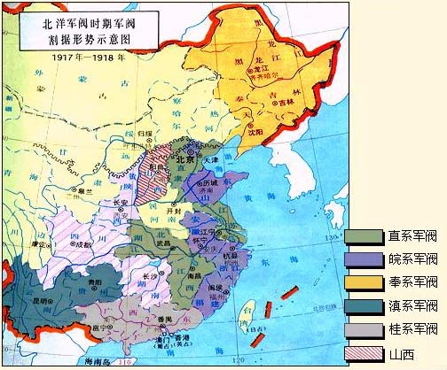 北洋军阀割据地图