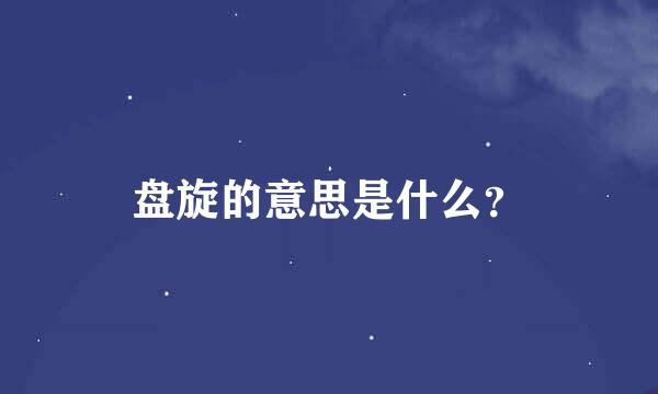 盘旋的意思是什么？