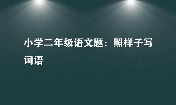 小学二年级语文题：照样子写词语