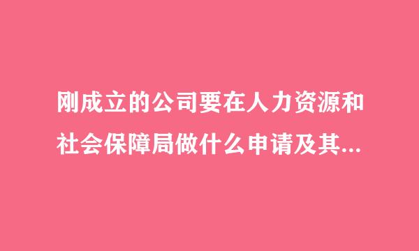 刚成立的公司要在人力资源和社会保障局做什么申请及其格式要求！谢谢.....