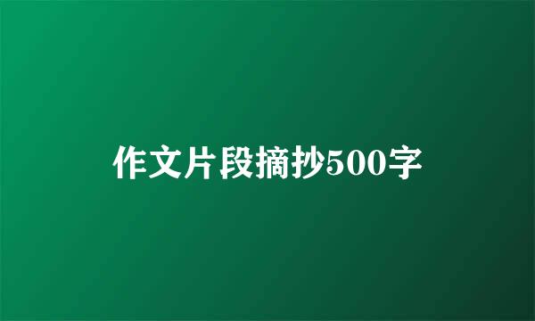 作文片段摘抄500字