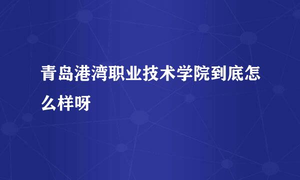 青岛港湾职业技术学院到底怎么样呀