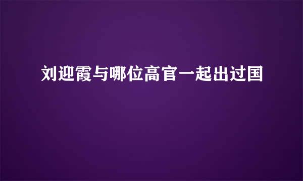 刘迎霞与哪位高官一起出过国