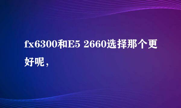 fx6300和E5 2660选择那个更好呢，